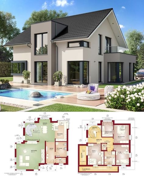 Architecture Design House, Dream Home Ideas, Modern Architecture Interior, Modern Architecture Design, Modern Architecture Building, Casa Country, Roof Architecture, Architectural House Plans, Prefabricated Houses