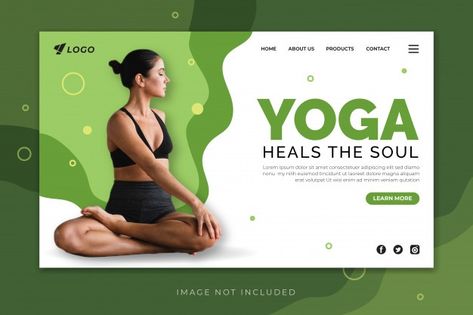 Yoga heals the soul landing page templat... | Premium Vector #Freepik #vector #sports #fitness #gym #yoga Landing Page Inspiration, Ballet Posters, Hero Image, Sports Website, Landing Page Template, Web Design Tips, Web Layout Design, Online Yoga, Breathing Exercises