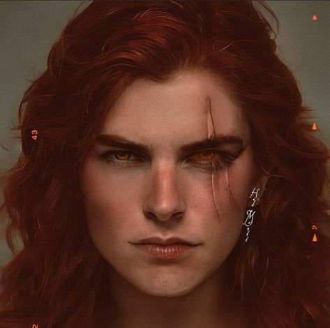 Vanserra Brothers, Redhead Oc Male, Lucien Vanserra Fanart, Red Head Male, Lucian Acotar, Red Hair Men, Redhead Men, Sarah J Maas Books, Long Red Hair