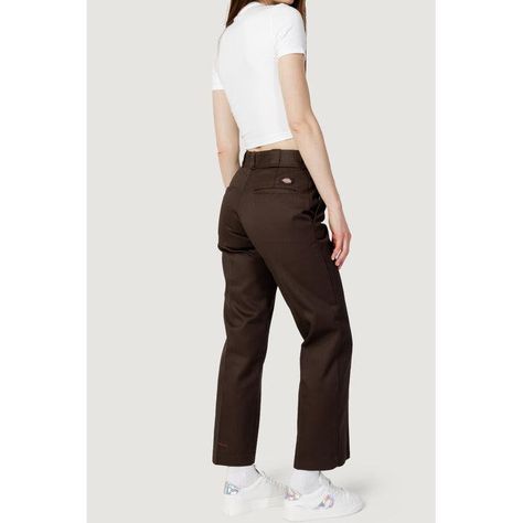 Be prepared for the warmer months with these stylish and comfortable Dickies Women Trousers. Crafted with a lightweight fabric, they boast a classic brown color and feature a zip and button fastening for practicality. These women's trousers also include front and back pockets, making them perfect for everyday wear. Durable and chic - what more could you want? COMPOSITION AND MATERIAL • Composition: -65% cotton -35% polyester • Washing: machine wash at 30° Brown Dickies, Dickies 874, Dickies Women, Trousers Details, Trendy Pants, Dickies Pants, Monk Strap Shoes, Mens Shoes Boots, Color Marron