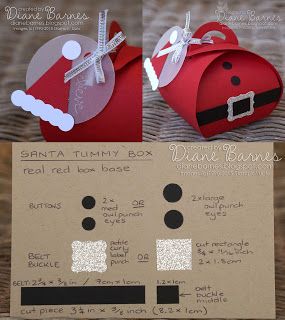 Curvy Keepsake Box Ideas, Keepsake Box Ideas, Christmas Treats Holders, Santa Pillow, Box Hat, Christmas Paper Crafts, Craft Show Ideas, Stampin Up Christmas, Punch Art