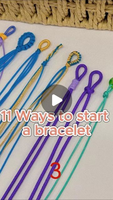 Amy Jiao on Instagram: "11ways to start a bracelet handmade bracelet tutorial for you #fyp #foryou #diy #handmade #tutorial #bracelet" How To Start Bracelet, Elios Bracelet, How To Start A Bracelet, Start A Bracelet, Fabrication Bracelet, Handmade Bracelets Tutorial, Handmade Tutorial, Bracelet Fil, Weaving Tutorial