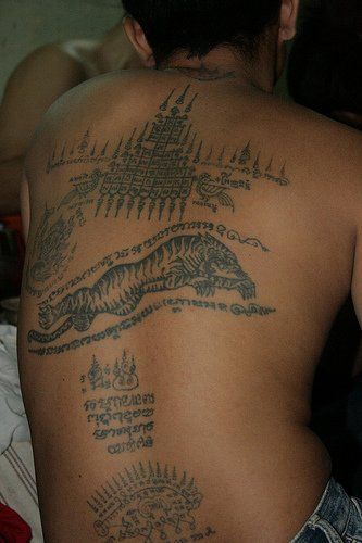 . Sanskrit Tattoos, Tiger Tattoo Meaning, Thai Tattoos, Tattoo Thai, Khmer Tattoo, Buddhist Tattoo, Tattoos Inspo, Sanskrit Tattoo, Yoga Tattoos