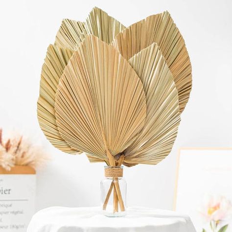 Tropical Wedding Decor- Dried Natural Palm Leaves- 6 Pieces Dried Palm Leaves Decor, Palm Leaves Decor, Boho Art Wall, Palm Leaf Decor, Dried Palm Leaves, Hanging Wedding Decorations, Wedding Bedroom, Leaves Decor, Tropical Wedding Decor