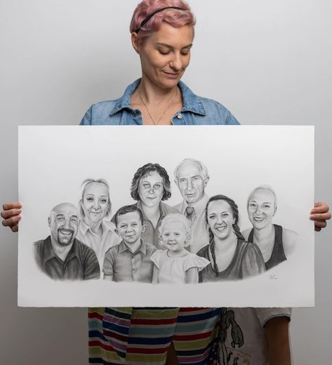 Brisbane Portrait Artist | Another beautiful “mash-up”family portrait! Created from 8 separate photos, including some very old ones ❤️ I can work with almost any… | Instagram Family Portrait Drawing, Family Portrait Painting, Portrait Drawings, Family Drawing, Extended Family, Be Patient, Portrait Artist, Tattoo Inspo, Old Ones