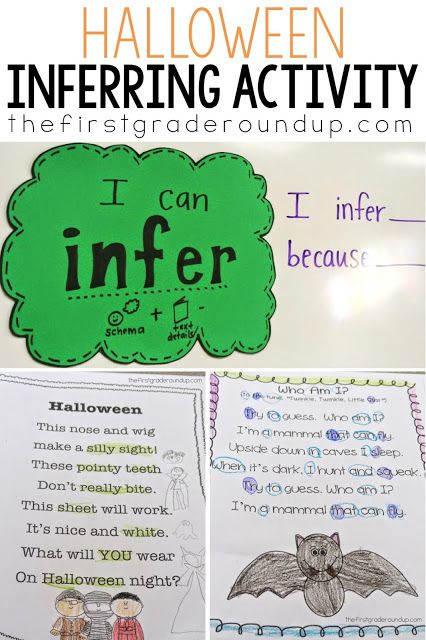 Inferencing Activities 1st, Inferring Activities, Inferencing Activities, Inference Activities, Reading Comprehension Practice, Halloween Poems, Small Group Reading, Chart Ideas, Text Evidence