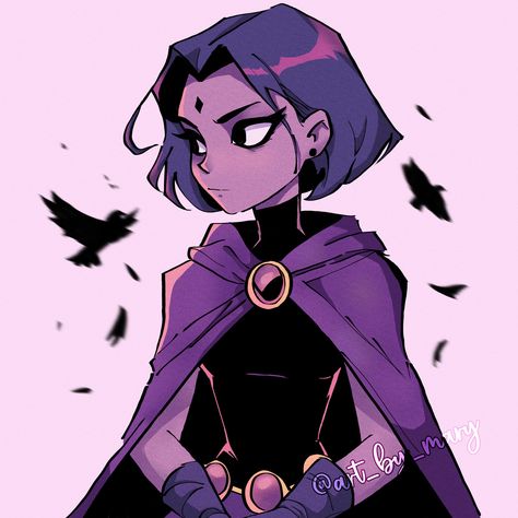 Teen Titans Raven Art, Raven Art Titans, Raven Dc Redesign, Raven Teen Titans Go Fanart, Raven Teen Titans Go Icon Pfp, Jinx Teen Titans Go Fanart, Raven Drawing Teen Titans, Raven Drawing Teen Titans Fanart, Raven Titans Fanart