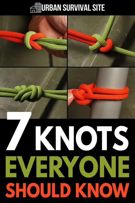 Survival Knots Step By Step, Shtf Survival Diy Projects, Useful Knots, Doomsday Prepping For Beginners, Essential Knots, Prepping For Beginners, Survival Prepping Diy, Emergency Preparedness Food Storage, Survival Skills Emergency Preparedness