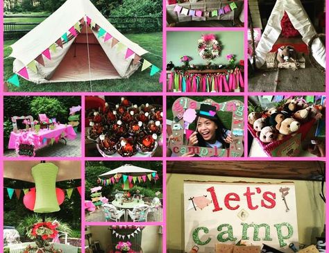 Here's Our Party on Catch My Party Glamping Hacks, Birthday Glamping, Glamping Kitchen, Glamping Accessories, Glamping Food, Glamping Diy, Diy Glamping, Glamping Camper, Glamping Outfit