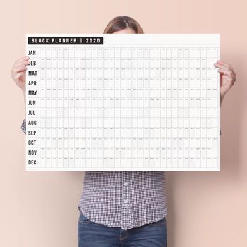 2020 block year planner by doodlelove | notonthehighstreet.com Horizontal Planner, Year Planner, 12 Month Calendar, 2024 Year, Calendar Monthly, Wall Planner, Month Calendar, Days And Months, Wall Calendars