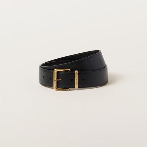 Elegant And Minimalist In Design, This Leather Belt Is Characterized By The Miu Miu Logo That Embellishes The Belt Loop. Miu Miu Belt, Black Waist Belt, Womens Designer Belts, Designer Belts, Black Leather Belt, Engraved Logo, Slingback Pump, Leather Belts, Small Leather Goods