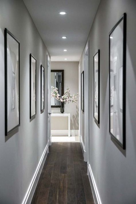 30 Impressive Hallway Lighting Ideas That Will Keep Your Mood | Home Design And Interior Long Narrow Hallway Ideas, Long Narrow Hallway, Modern Lobby, Lobby Lighting, Corridor Design, Narrow Hallway Decorating, Narrow Hallway Ideas, Hal Decor, Design Hallway