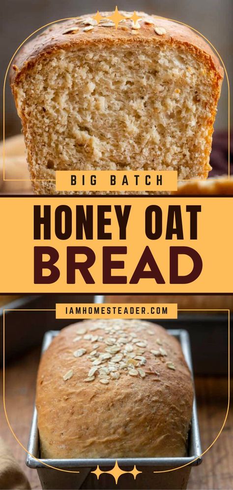 Honey Oat Bread Recipe, Honey Bread Recipe, Oatmeal Bread Recipe, Oat Bread Recipe, Oat Cake Recipes, Easy Bread Machine Recipes, Honey Oat Bread, Best Homemade Bread Recipe, Oat Bread