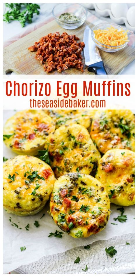 Egg Bites Chorizo, Tasty Egg Recipes Healthy, Chorizo Egg Muffins, Chorizo Eggs Breakfast, Chorizo Sausage Breakfast Recipes, Egg Chorizo Breakfast, Healthy Chorizo Breakfast, Chorizo Egg Recipes, Egg And Chorizo Breakfast