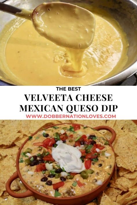 Mexican Queso Recipe, Velvetta Cheese Dip, Mexican Queso Dip, Nachos At Home, Sausage Queso Dip, Queso Dip Velveeta, Queso Recipes, Mexican Queso, Velveeta Cheese Dip