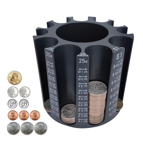 PRICES MAY VARY. 【High Capacity Coin Counters & Coin Sorters】: This Coin Sorter and Counter is designed for U.S coins. 3 Slots for Pennies, 2 Slots for Nickels, 2 Slots for Dimes, 3 Slots for Quarters and 1 Slot for 1 Dollar store over 500pcs as Coin Bank Jar or adult Piggy Bank for kids. It can also be used with Coin Wrappers & Coin Rollers. 【Coin Holder + Pen Holder as Desk Organizer】: In addition to using as Change Counter Piggy Bank, you can also put the Pens + Pencil, Markers, Scissors, Rul Kids Desk Organization, Coin Sorter, Pencil Holders For Desk, Coin Organizer, Coin Jar, Pencil Organizer, Pen Organization, Money Organization, Coin Holder