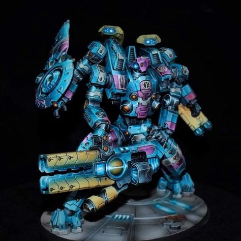 Izzy B Sanchez on Instagram: "My latest battlesuit for my tau startide Nexus army. This is a riptide count as from @piper_makes_stuff I made some slight modifications and added the secondary weapons and magnetized them. It is a fantastic piece. Hope you enjoy tau'va. #tauempire #taubattlesuit #wh40kpaint #paintingwarhammer40k #warhammer40k #forgeworld #gamesworkshop #tausept #forthegreatergood #tauempire40k #teal #pink #bubblegum #tauempirearmy #riptidebattlesuit #pipermakes #mechas #warhammer 40k Tau, Tau 40k, Tau Riptide, Warhammer 40k Tau Art, Warhammer 40k Tau, Tau Riptide Conversion, Tau Battlesuit, Tau Warhammer 40k Miniatures, Warhammer Tabletop