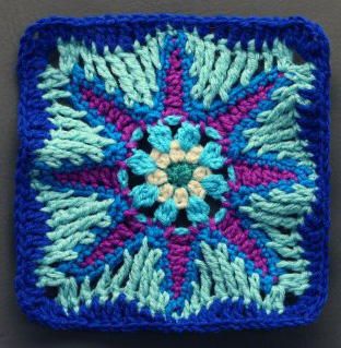 Celestial Delight Granny Square | This crochet granny square is out of this world ! Space Granny Square, Hands Embroidery, Granny Square Projects, Crochet Blocks, Afghan Patterns, Crochet Square Patterns, Granny Squares Pattern, Granny Square Crochet Pattern, Square Patterns