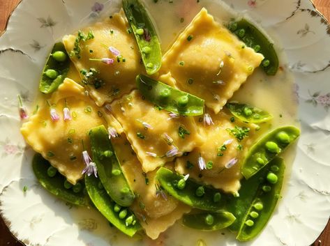 Herbed Goat Cheese Ravioli - Carolina Gelen Goat Cheese Ravioli, Herbed Goat Cheese, Chocolate Custard, Ravioli Recipe, Cheese Ravioli, Pasta Machine, Soft Serve Ice Cream, Dinner Appetizers, Healthy Pastas