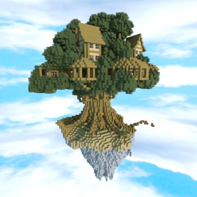 /r/minecraftrenders: Treehouse in the sky Flying Island, Flying House, Minecraft Tree, Construction Minecraft, Minecraft Structures, All Minecraft, Minecraft Tips, Minecraft Construction, Amazing Minecraft