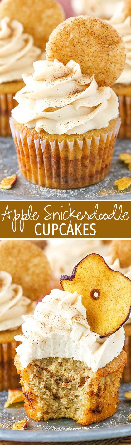 Apple Snickerdoodle, Apple Twist, Snickerdoodle Cupcakes, Apple Cupcakes, Fall Cupcakes, Snickerdoodle Cookies, Cupcakes Recipe, Wedding Dessert, Köstliche Desserts