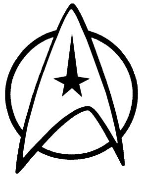 The Starfleet insignia is a number of distinctive, slightly asymmetrical, arrowhead-shaped pennants adopted by Starfleet as its identifying emblems, used on starship hulls, installations and some uniforms worn by Starfleet personnel. The United Earth Starfleet of the 22nd century used a simple forward-facing "pointer" shaped pennant, with a round backdrop, that seemed to be based on symbols used by NASA in the 20th and 21st centuries. The original design for the Starfleet uniform of that era... Star Trek Symbol, Star Trek Tattoo, Star Trek Party, Star Trek Logo, Filipino Tattoos, Star Wars Quotes, Tattoos Skull, Firefly Serenity, Star Trek Voyager