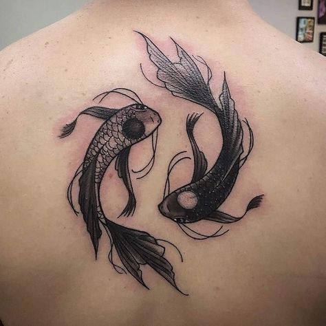 Tattoo inspiration Coi Tattoo, Coi Fish Tattoo, Yin Yang Koi, Sibling Tattoos, Koi Tattoo, Koi Fish Tattoo, Fish Tattoo, Tattoo Flash Art, Dope Tattoos