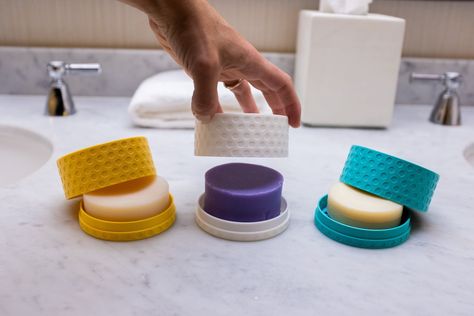 | Free Shipping - Made in the US | Get more washes out of your shampoo bar, and cut down on single-use plastics. Designed to keep your shampoo, conditioner, soap, or lotion bars dry. The lid keeps shower water from washing away your bar, and the drain plate makes sure that it doesn't dissolve after each use. | Features | - Drainage plate in container - Slip-on lid for easy use - Made to order in your selected color, reducing waste Materials The container is printed using PLA which is a biodegrad Shampoo Bar Storage, Travel Shampoo, Diy Shampoo, Shower Water, Bar Storage, Shampoo Bars, Travel Container, Kitchen Things, Reducing Waste