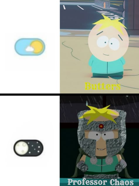 Butters Professor Chaos, Butters Sp, Butters Marjorine, Omg They Killed Kenny, Professor Chaos, Butters Stotch, Butters South Park, Goth Kids, South Park Memes