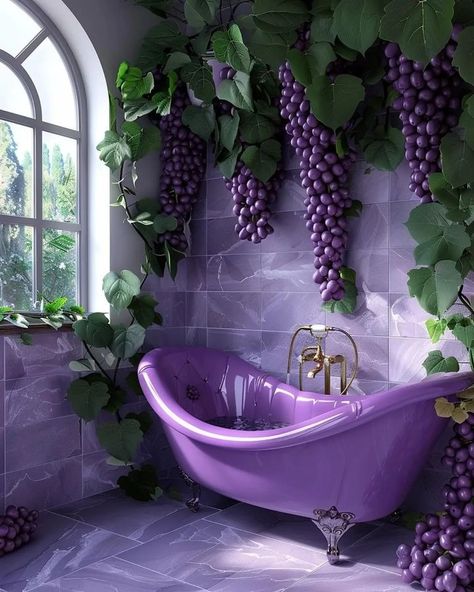 Nature Cute Vibes (@naturecutevibes) • Instagram photos and videos Purple Bathrooms, Purple Vibe, Fantasy Castle, All Things Purple, She Shed, Bathroom Cleaning, Home Room Design, Purple Aesthetic, Modern Bathroom Design