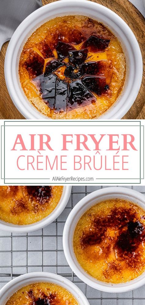 Make this Air Fryer Creme Brûlée recipe when you're craving a treat that's as simple to prepare as it is delicious! This classic French dessert has never been quicker or easier to make in your own kitchen. Creme Brulee Recipe Easy, Fried Turkey Recipes, Healthy Fruit Desserts, Classic French Desserts, Brownies Recipe Homemade, Creme Brulee Recipe, Creme Brûlée, Lemon Dessert Recipes, French Dessert