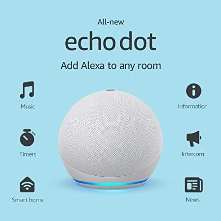 Amazon.com: All-new Echo Dot (4th Gen) | Smart speaker with Alexa | Glacier White: Amazon Devices Amazon Echo Dot, Candle Lighters, Alexa App, Amazon Devices, Alexa Device, Smart Speaker, Amazon Alexa, Amazon Echo, Echo Dot