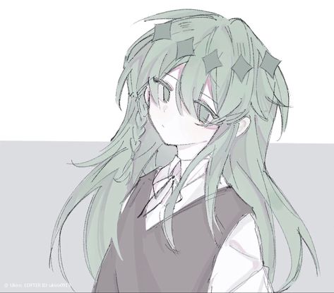 Infp Fanart, Infp, Anime Character, Green, Hair, Anime