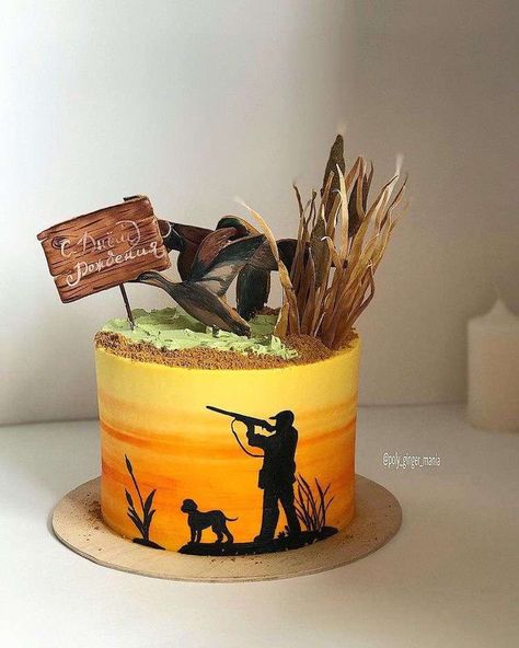 Duck Hunting Cakes, Gateau Baby Shower Garcon, Hunting Birthday Cakes, Fishing Cake Topper, Deco Cupcake, Fisher Man, Fishing Cake, Hunting Cake, Hunting Birthday