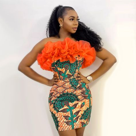 Short Ankara Dresses, Ankara Short Gown Styles, African American Fashion, Ankara Dress Styles, Short African Dresses, Afrikaanse Mode, Short Gowns, Tube Top Dress, Ankara Style