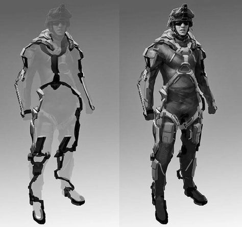 Exo Skeleton Concept Art, Exo Skeleton Suit, Exo Suit Concept Art, Exo Suit Concept, Concept Art Male, Suit Concept Art, Exoskeleton Armor, Ekko League Of Legends, Exoskeleton Suit