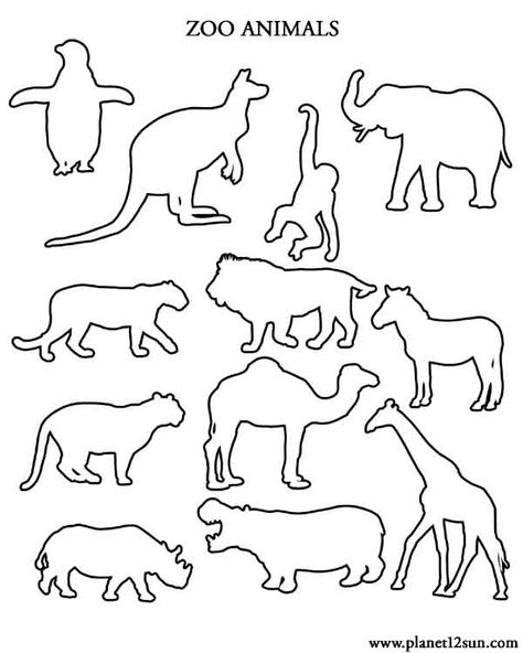 ZOO animals Spelling Kindergarten, Esl Materials, Zoo Animal Coloring Pages, Animal Activities For Kids, Free Worksheets For Kids, Animal Outline, Zoo Theme, Animal Templates, Animal Worksheets