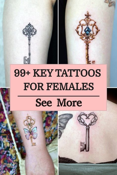 99+ Key Tattoos For Females Skeleton Key Tattoos For Women, Keys Tattoos For Women, Unique Minimalist Tattoos For Women, Small Key Tattoos For Women, Key Tattoo Designs For Women, Key Tattoo Designs Vintage, Old Key Tattoo, Key Tattoos For Women, Lock And Key Tattoo Designs