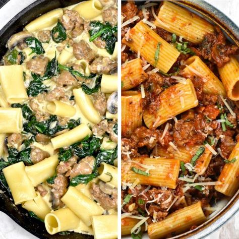 The 20 BEST Paccheri Recipes Paccheri Rigati Recipe, Paccheri Pasta Recipes, Shaped Pasta, Pancetta Pasta, Pasta With Peas, Wine Butter, Artichoke Pasta, Pasta Night, Alfredo Pasta