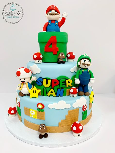 Super Mario Cake, Mario Cake, Mario Bros., Mario Bros, Super Mario, Mario, Cake, Tv