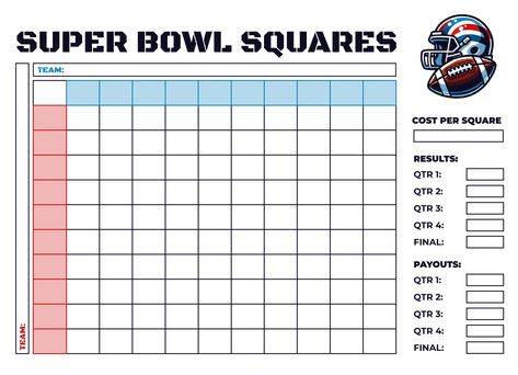 An easy-to-edit Super Bowl Squares template for Google Docs. Super Bowl Squares Board, Super Bowl Squares, Superbowl Squares, Football Squares, Football Pool, Docs Templates, Google Docs, Super Bowl, Game Day