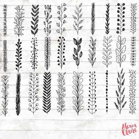 Drawing Borders, Doodle Art Letters, Border Art, Botanical Logo, Logo Elements, Drawings For Boyfriend, Arte Doodle, Hand Drawn Leaves, Botanical Line Drawing