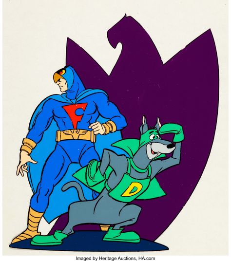 Scooby-Doo/Dynomutt Hour Blue Falcon and Dynomutt Color Model Cel | Lot #14119 | Heritage Auctions Blue Falcon And Dynomutt, Inktober Prompts, Blue Falcon, Hanna Barbera Characters, Cartoon Network Art, Scooby Doo Images, Space Ghost, Hanna Barbera Cartoons, Old School Cartoons