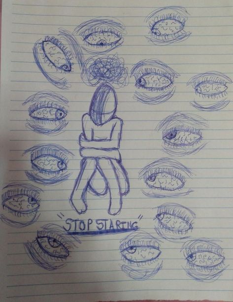 stop staring Phobia Drawing, Drawing Ideas, Bullet Journal, Drawings, Art