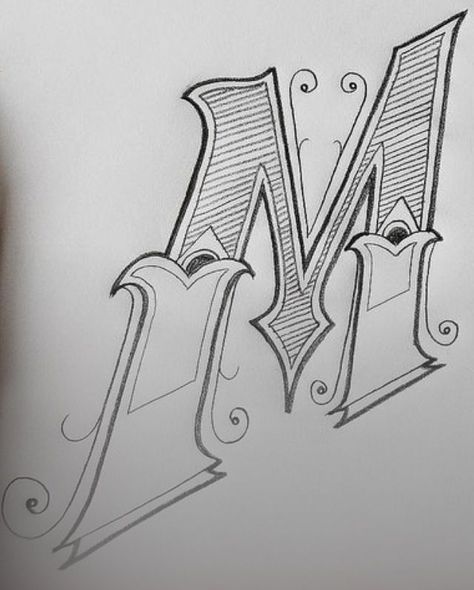 Letter M Design Art, M Letter Drawing, M Graffiti Letter, M Drawing Letter, Letter M Drawing, Graffiti Letter M, Letter Drawings, Fancy Letter M, Cute Drawings For Him