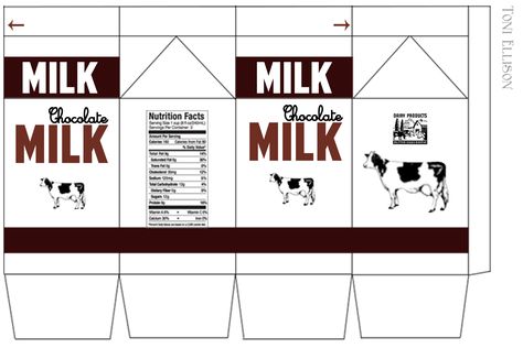 Milk Carton Template, Milk Cartons, Barbie Printables, Barbie Miniatures, Barbie Food, Paper Toys Template, Mini Milk, Milk Box, Dollhouse Printables