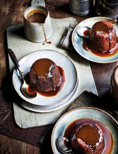 Sticky stormy pudding recipe | Sainsbury's Magazine Christmas Pudding Recipes, Sticky Date Pudding, Date Pudding, Toffee Sauce, Toffee Pudding, Bbc Food, Sticky Toffee Pudding, Sticky Toffee, Mary Berry