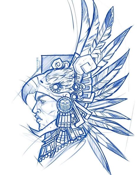 Mexican Eagle Tattoo Design, Aztec Art Drawings, Aztec Art Tattoo, Aztec Drawings, Watch Tattoo Design, Aztec Drawing, Aztec Artwork, Konosuba Wallpaper, Aztec Wallpaper