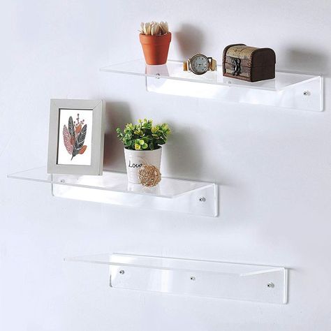 12 Best Acrylic Furniture Pieces That Can Fit In Any Type Of Space Coloured Shelves, Wall Ledge Shelf, Acrylic Wall Shelf, Wall Ledge, Wall Mounted Storage Shelves, Modern Floating Shelves, Acrylic Shelf, Acrylic Furniture, Shelf Holders