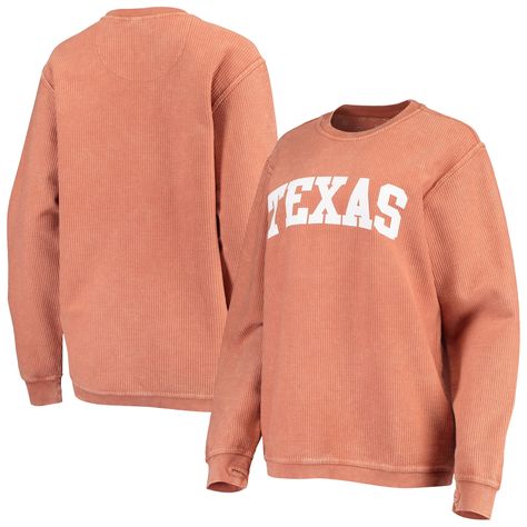 There's no need to cover up your festive game day getup when you've got this Comfy Cord Vintage Wash Basic Arch pullover sweatshirt from Pressbox. It features bold Texas Longhorns graphics and a lightweight design, so it's easy to bring with you on the go. Every time you slip this fun sweatshirt on, you'll send good vibes toward the Texas Longhorns. Orange Texas, Big Shirt, Fun Sweatshirts, Quarter Zip Sweatshirt, Texas Longhorns, Sweatshirts Online, Cotton Pullover, Zip Sweatshirt, Pullover Sweatshirt